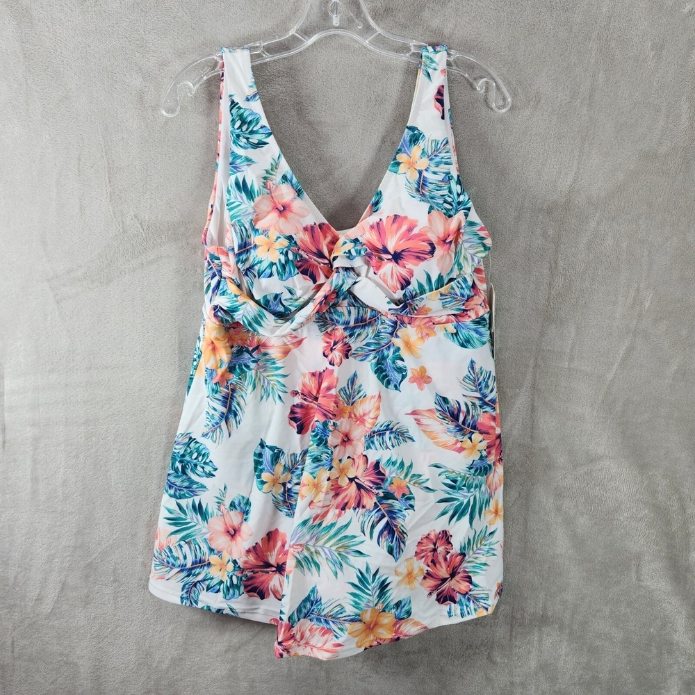 Raisins Curve Lucia Floral Swimdress Tummy Thinner Thigh Minimizer Plus Size 16W